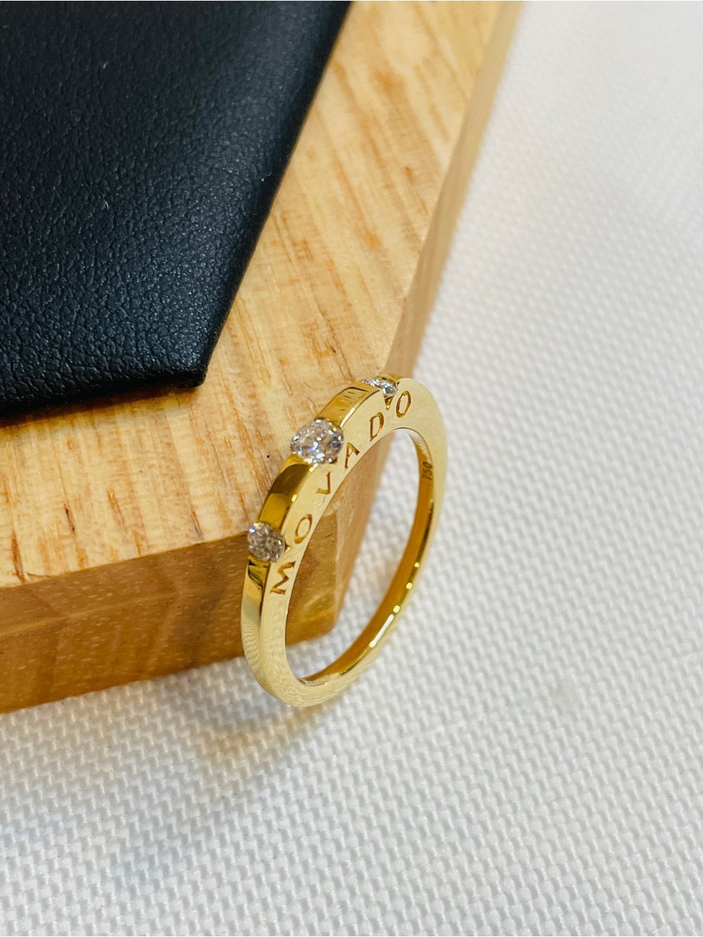 Movado 18k Yellow Gold Diamond Band Ring - Picture 2 of 8